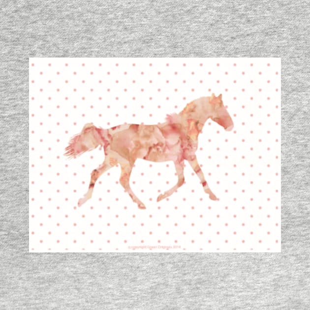 Pink Watercolor Horse by greenoriginals